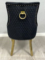 [EKM-AUTOGENERATED]Set Of 2 Black Majestic Dining Chairs With Gold Legs