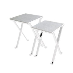 [EKM-AUTOGENERATED]Set Of 2 Faux Stringray Tables Silver