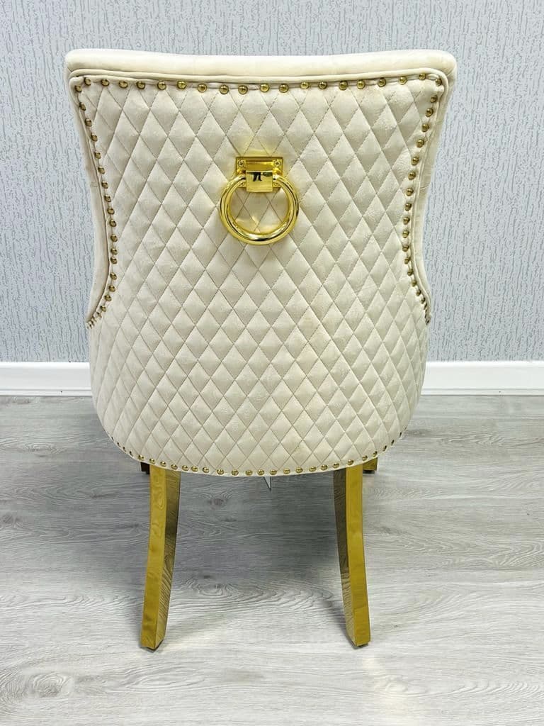 [EKM-AUTOGENERATED]Set Of 2 Mink Majestic Dining Chairs With Gold Legs