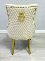 [EKM-AUTOGENERATED]Set Of 2 Mink Majestic Dining Chairs With Gold Legs