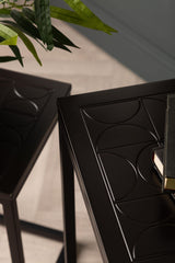 Set of 2 Solenn Semicircle Design Black Plant Stand