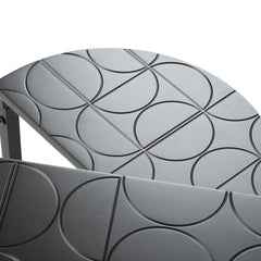 Set of 2 Solenn Semicircle Design Half Moon Black Nest Table