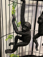 Set Of 3 Hanging Monkeys Black Ornament Decor