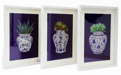 [EKM-AUTOGENERATED]Set Of 3 Willow Design In White Frame