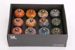 [EKM-AUTOGENERATED]Set Of 4 Multicolour Handicraft Door Knobs