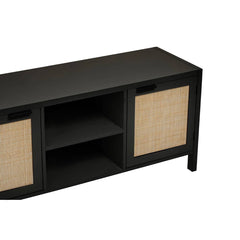 Sherman Black Wood Media Unit - Home Luxe Interior