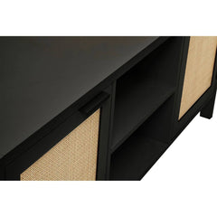 Sherman Black Wood Media Unit - Home Luxe Interior