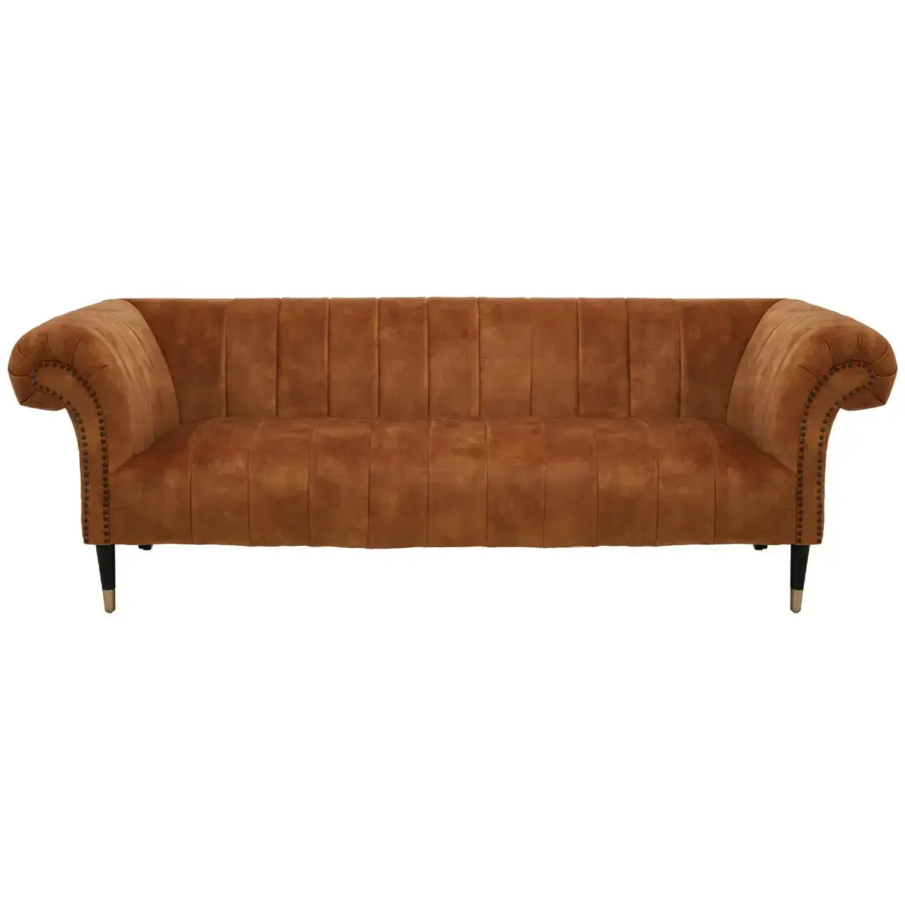 [EKM-AUTOGENERATED]Siena Three Seat Gold Velvet Sofa