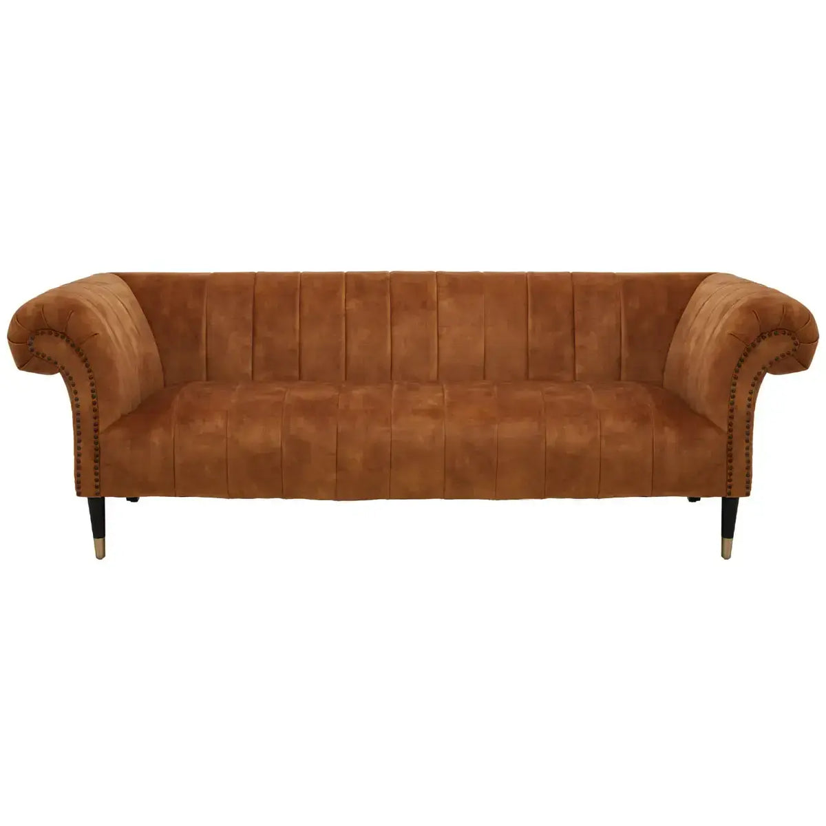 [EKM-AUTOGENERATED]Siena Three Seat Gold Velvet Sofa