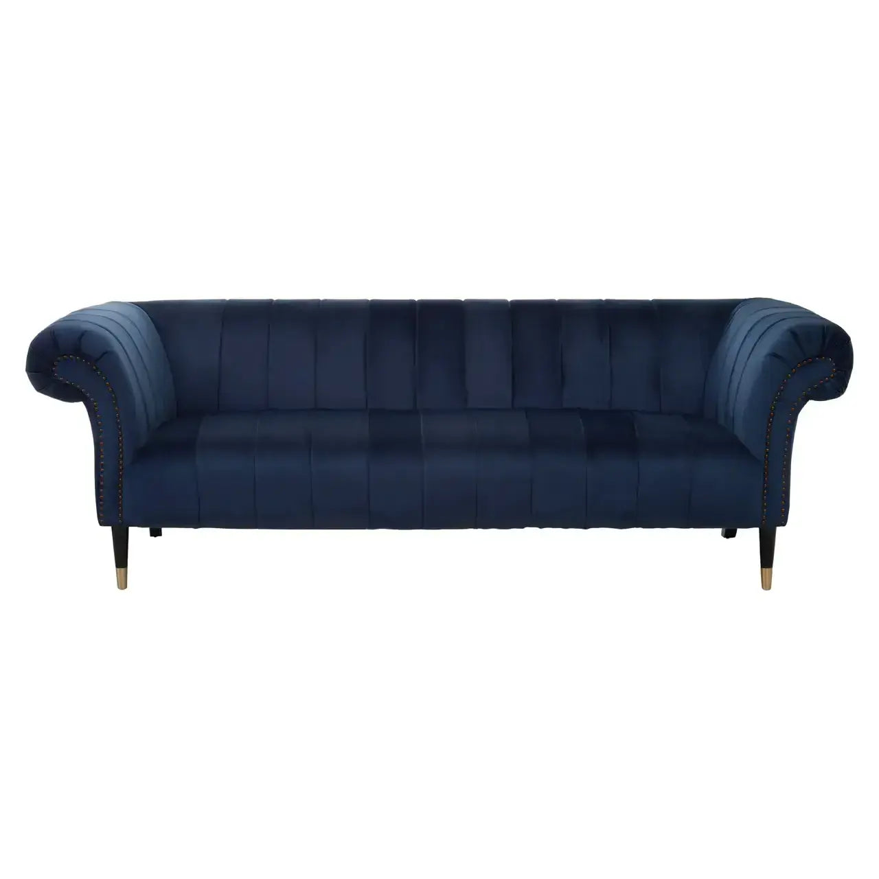 [EKM-AUTOGENERATED]Siena Three Seat Midnight Velvet Sofa