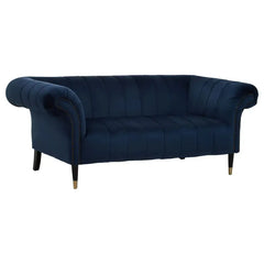 [EKM-AUTOGENERATED]Siena Two Seat Midnight Blue Velvet Sofa