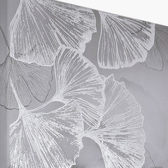 Silver Gingko Leaf Slim Canvas Wall Art