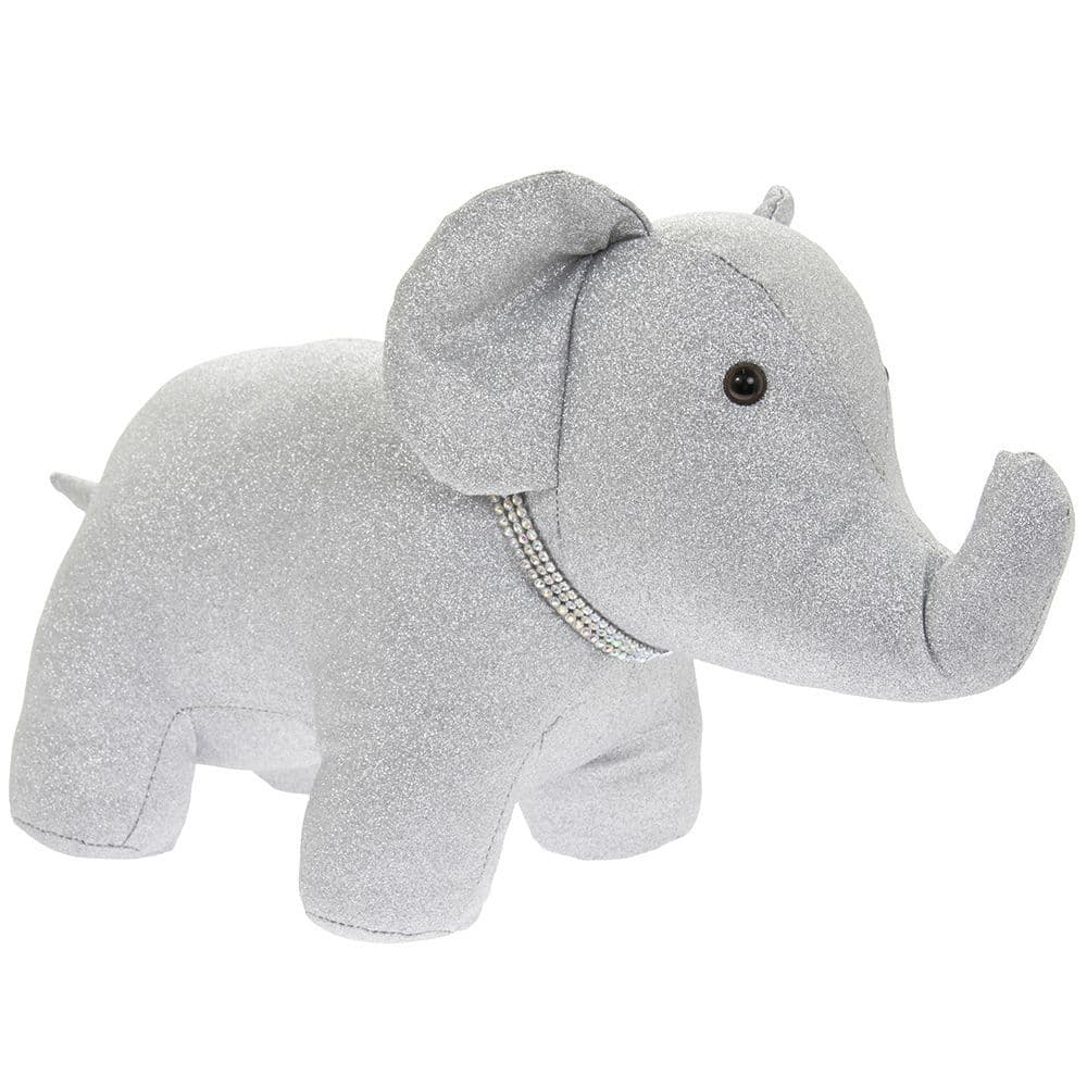 [EKM-AUTOGENERATED]Silver Glitter Bling Elephant Doorstop