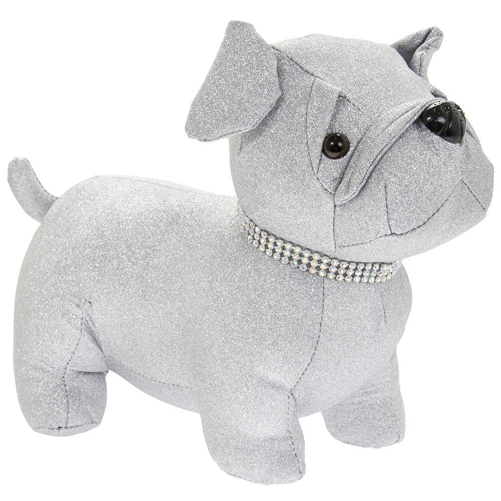 [EKM-AUTOGENERATED]Silver Glitter Bling Pug Doorstop