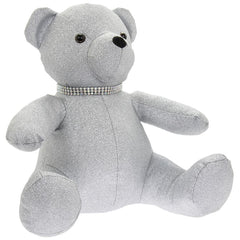[EKM-AUTOGENERATED]Silver Glitter Bling Teddy Bear Doorstop