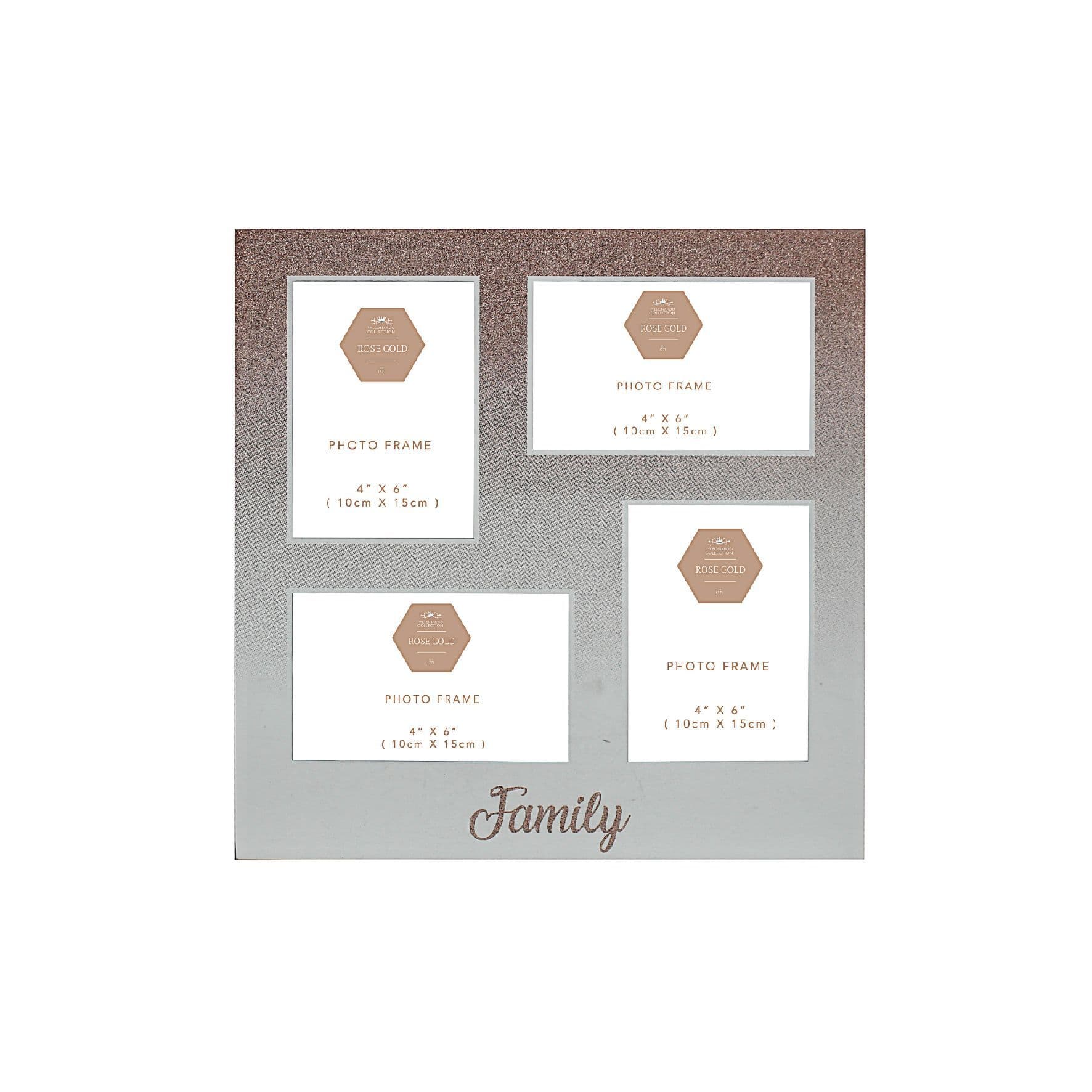 [EKM-AUTOGENERATED]Silver Glitter Quad Frame Family 4x6