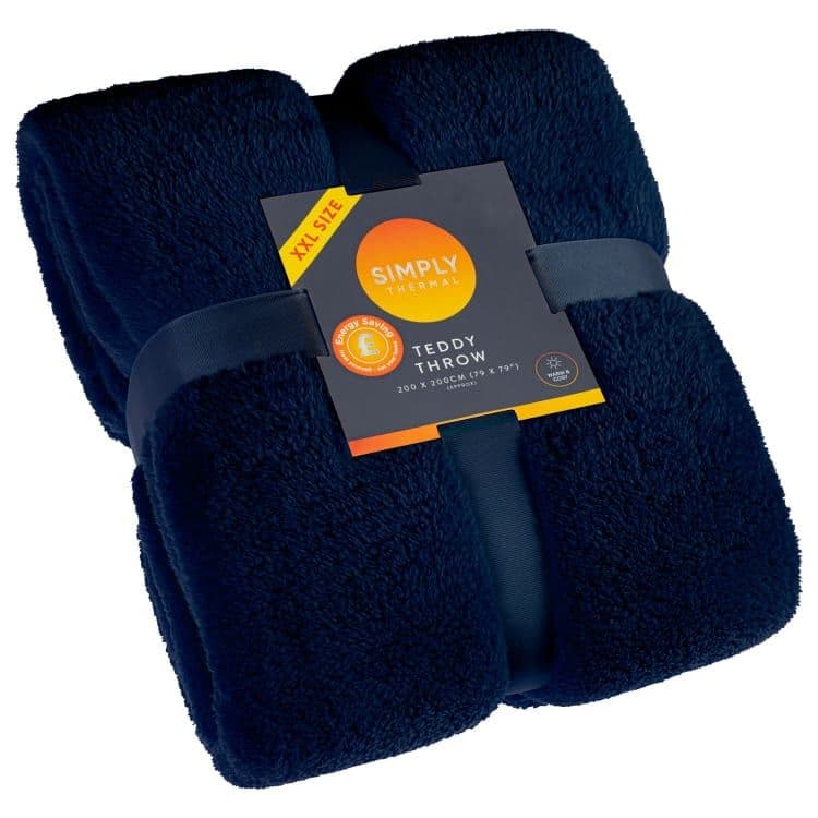 [EKM-AUTOGENERATED]Simply Thermal Teddy Throw XXL - Navy