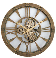 [EKM-AUTOGENERATED]Skeleton Gears Wall Clock Gold 60Cm