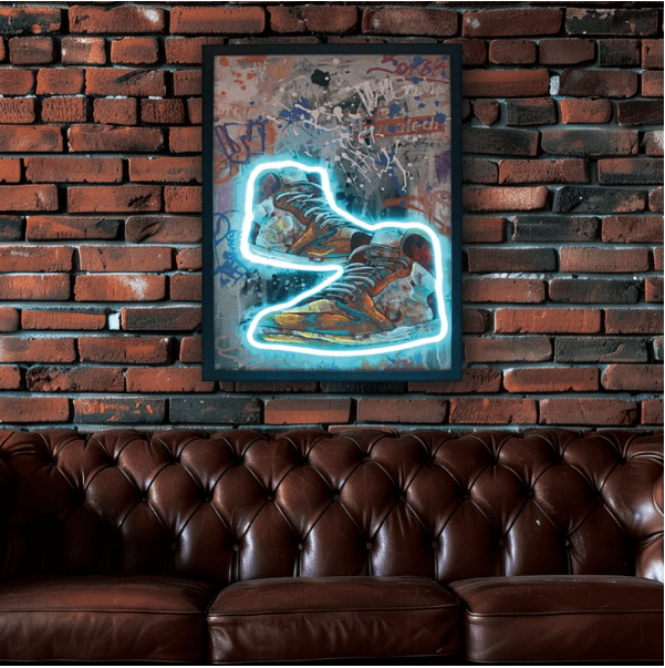 [EKM-AUTOGENERATED]Sneaker Head Graffiti Wall Art USB By Home Luxe Interior