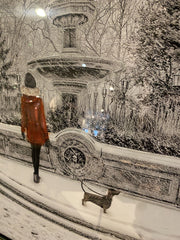 Snowy Park Scenery Wall Art Mirror Frame 90Cm X 70Cm