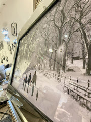 Snowy Winter Walk Wall Art Mirror Frame 45Cm X 85Cm