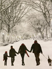 Snowy Winter Walk Wall Art Mirror Frame 45Cm X 85Cm