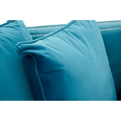 Sofia 2 Seater Cyan Blue Velvet Sofa