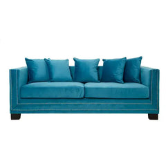 [EKM-AUTOGENERATED]Sofia 3 Seater Cyan Blue Velvet Sofa