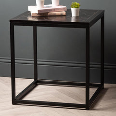 Solenn Semicircle Design Black End Table