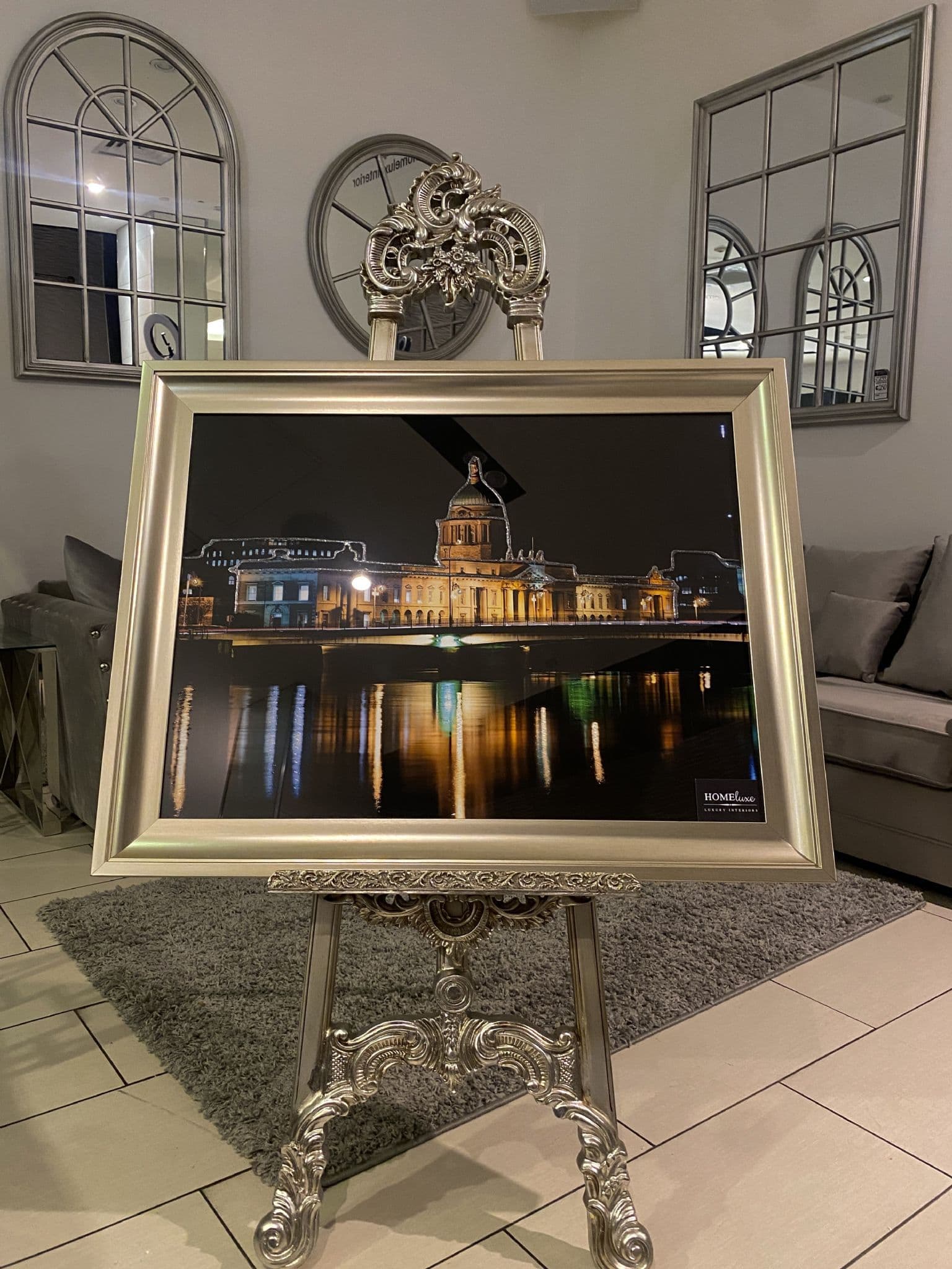 [EKM-AUTOGENERATED]St Pauls Catherdral Nightview Wall Art Mirror Frame 90Cm X 70Cm