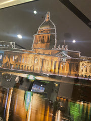 St Pauls Catherdral Nightview Wall Art Mirror Frame 90Cm X 70Cm