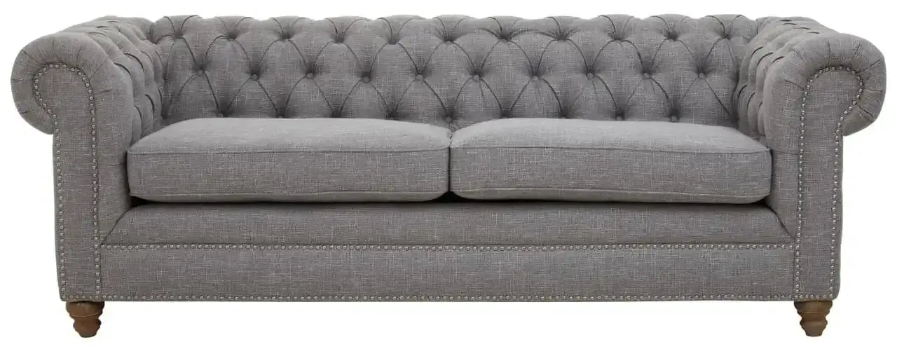[EKM-AUTOGENERATED]Stella Three Seat Grey Linen Sofa