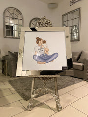 [EKM-AUTOGENERATED]Supermum Blue Wall Art Mirror Frame 85Cm X 85Cm