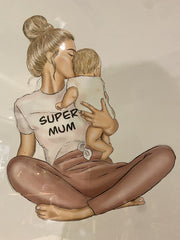 Supermum Pink Wall Art Mirror Frame 85Cm X 85Cm