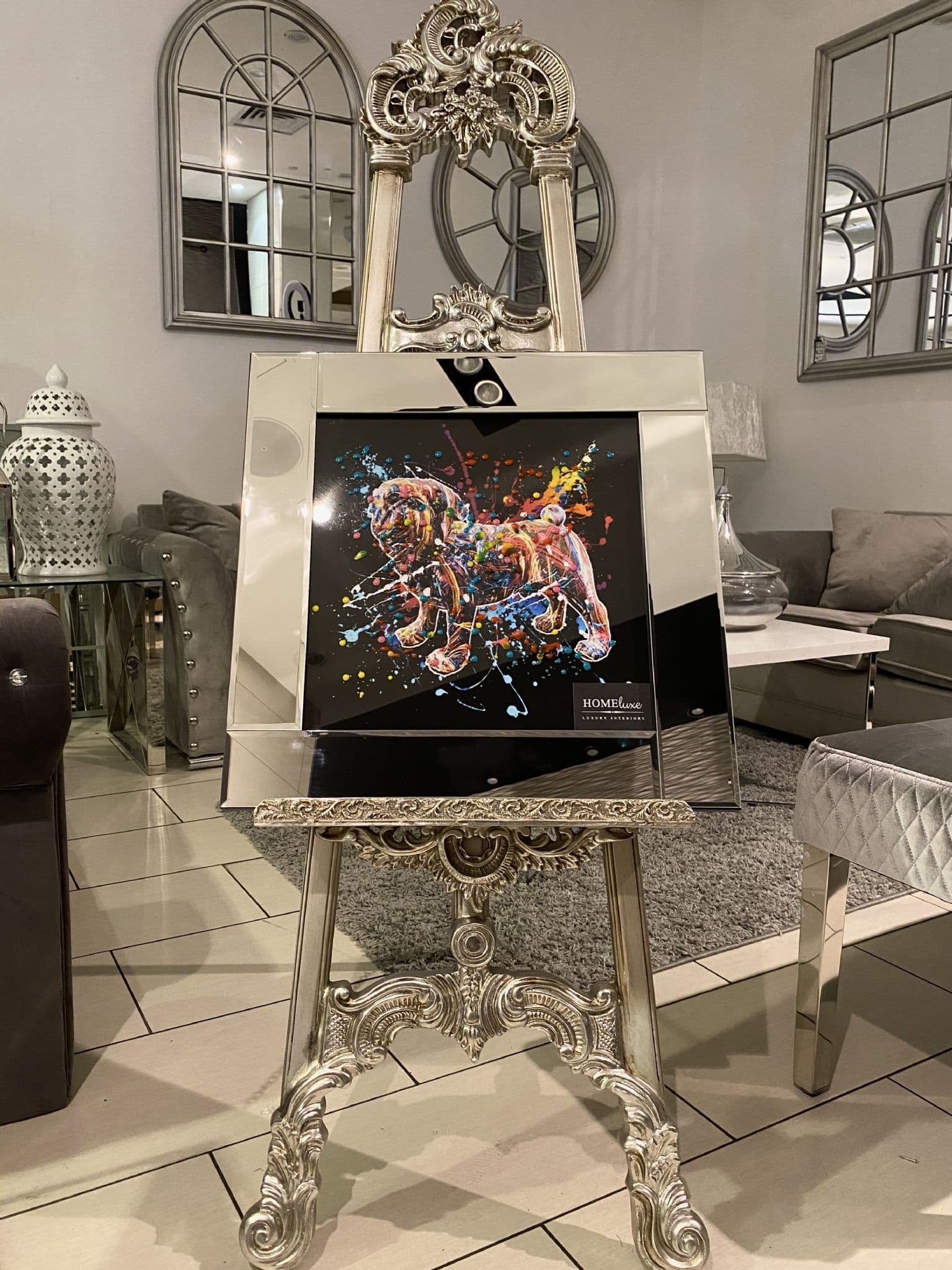 [EKM-AUTOGENERATED]Supernova Ballon Dog Multicolour Wall Art Mirror Frame 55Cm X 55Cm