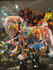 Supernova Ballon Dog Multicolour Wall Art Mirror Frame 55Cm X 55Cm