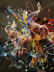 Supernova Elephants Multicolour Wall Art Mirror Frame 55Cm X 55Cm