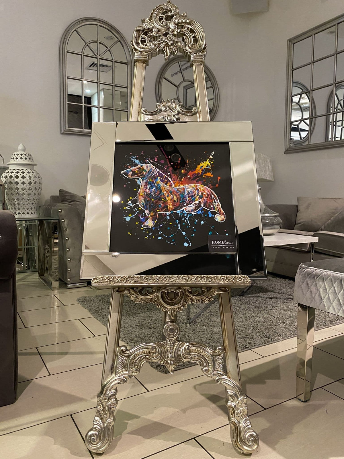 [EKM-AUTOGENERATED]Supernova Pug Multicolour Wall Art Mirror Frame 55Cm X 55Cm