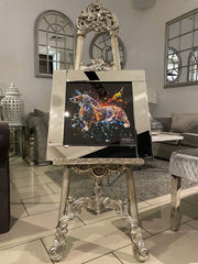 [EKM-AUTOGENERATED]Supernova Pug Multicolour Wall Art Mirror Frame 55Cm X 55Cm