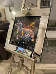 Supernova Pug Multicolour Wall Art Mirror Frame 55Cm X 55Cm