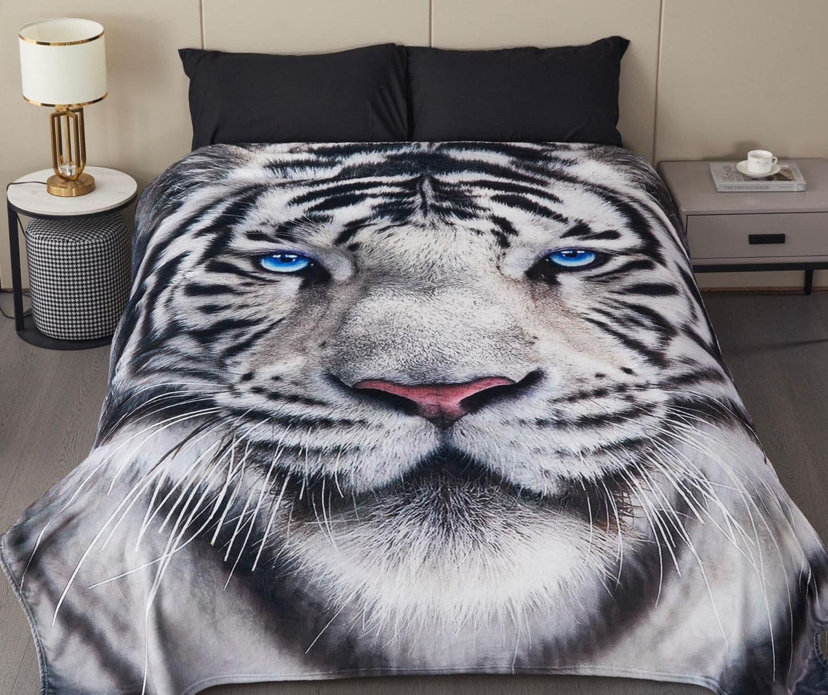 [EKM-AUTOGENERATED]Supersoft Digital Print Blanket White Tiger