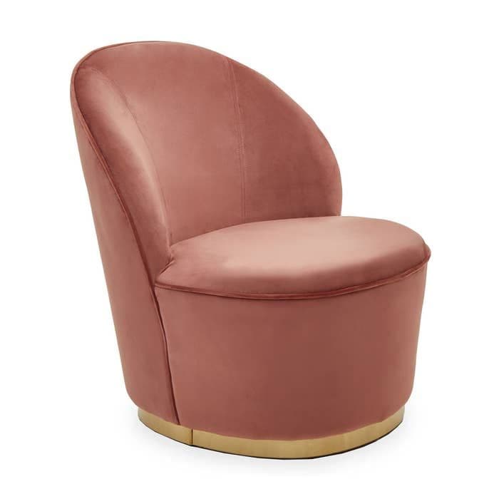 [EKM-AUTOGENERATED]Tamra Dusty Pink Velvet Gold Base Chair Home Luxe Interior