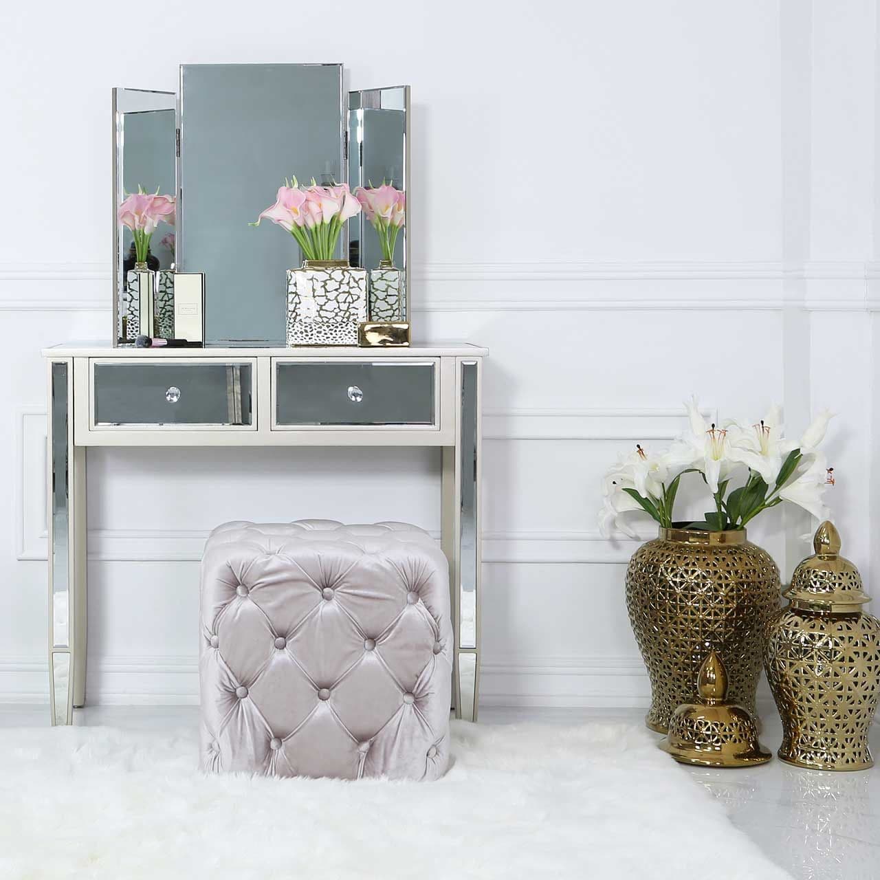 [EKM-AUTOGENERATED]Tiana Tufted Stool Soft Pink