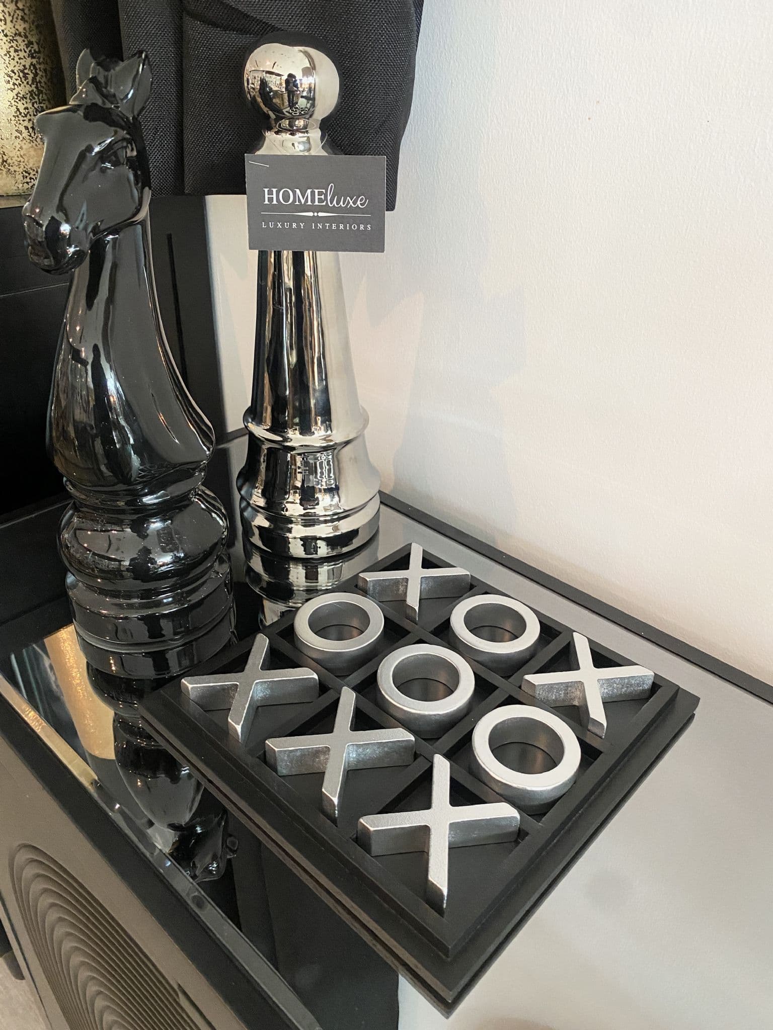 [EKM-AUTOGENERATED]Tic-Tac-Toe Game Black Silver24cm