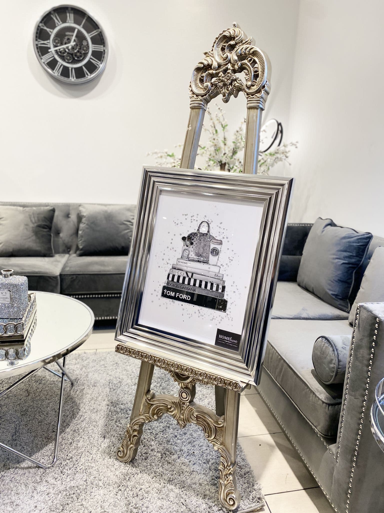 [EKM-AUTOGENERATED]Tom Ford Designer Books & Starbucks Wall Art Chrome Frame