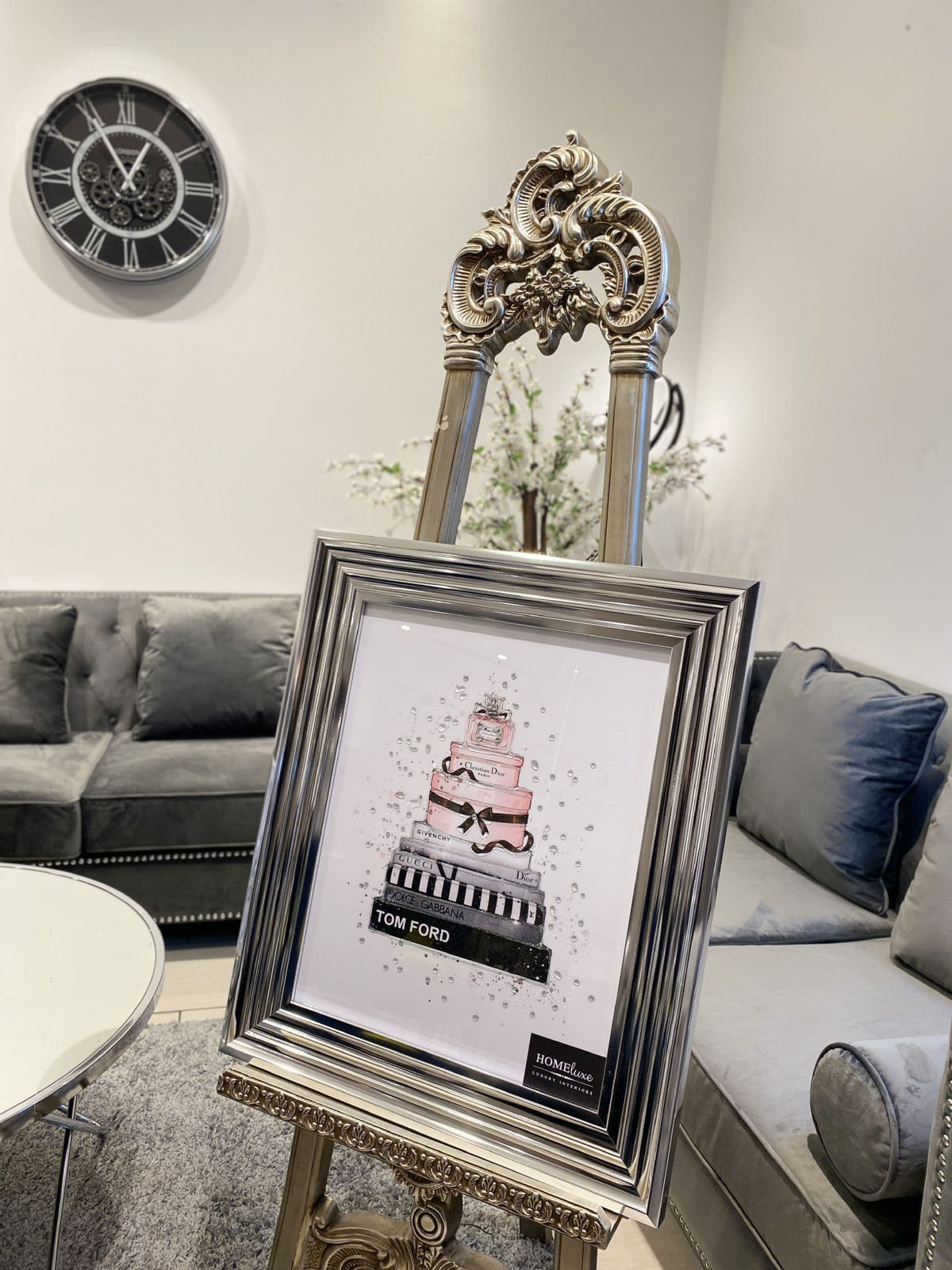 [EKM-AUTOGENERATED]Tom Ford Designer Boxes Dior Wall Art Chrome Frame