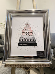 Tom Ford Designer Boxes Dior Wall Art Chrome  Frame