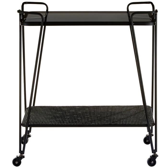 Trento Cart with Grey Glass Top  Home Luxe Interior