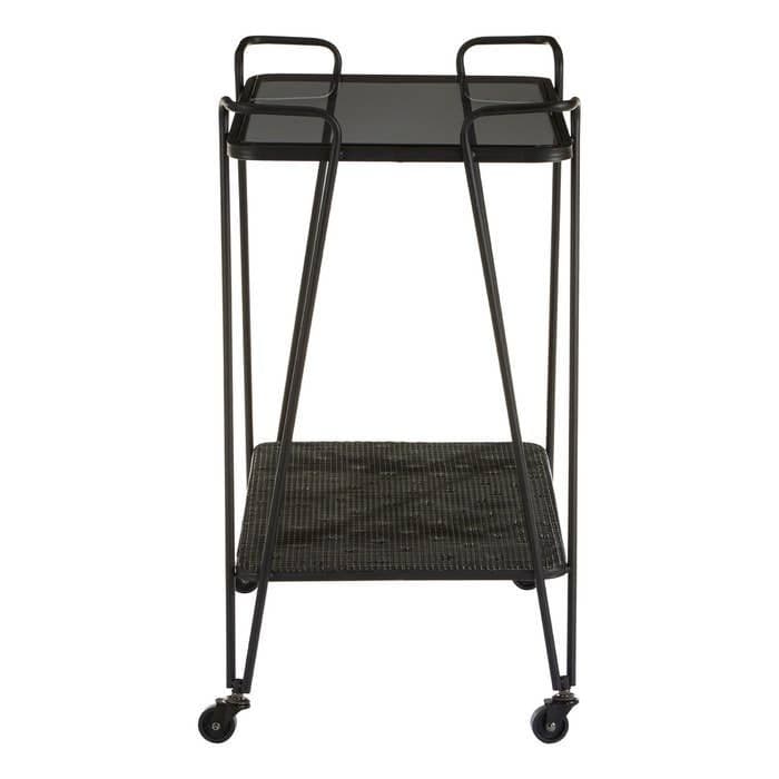 Trento Cart with Grey Glass Top  Home Luxe Interior