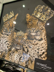 Triple Cheetah Crown Wall Art Mirror Frame 55Cm X 55Cm